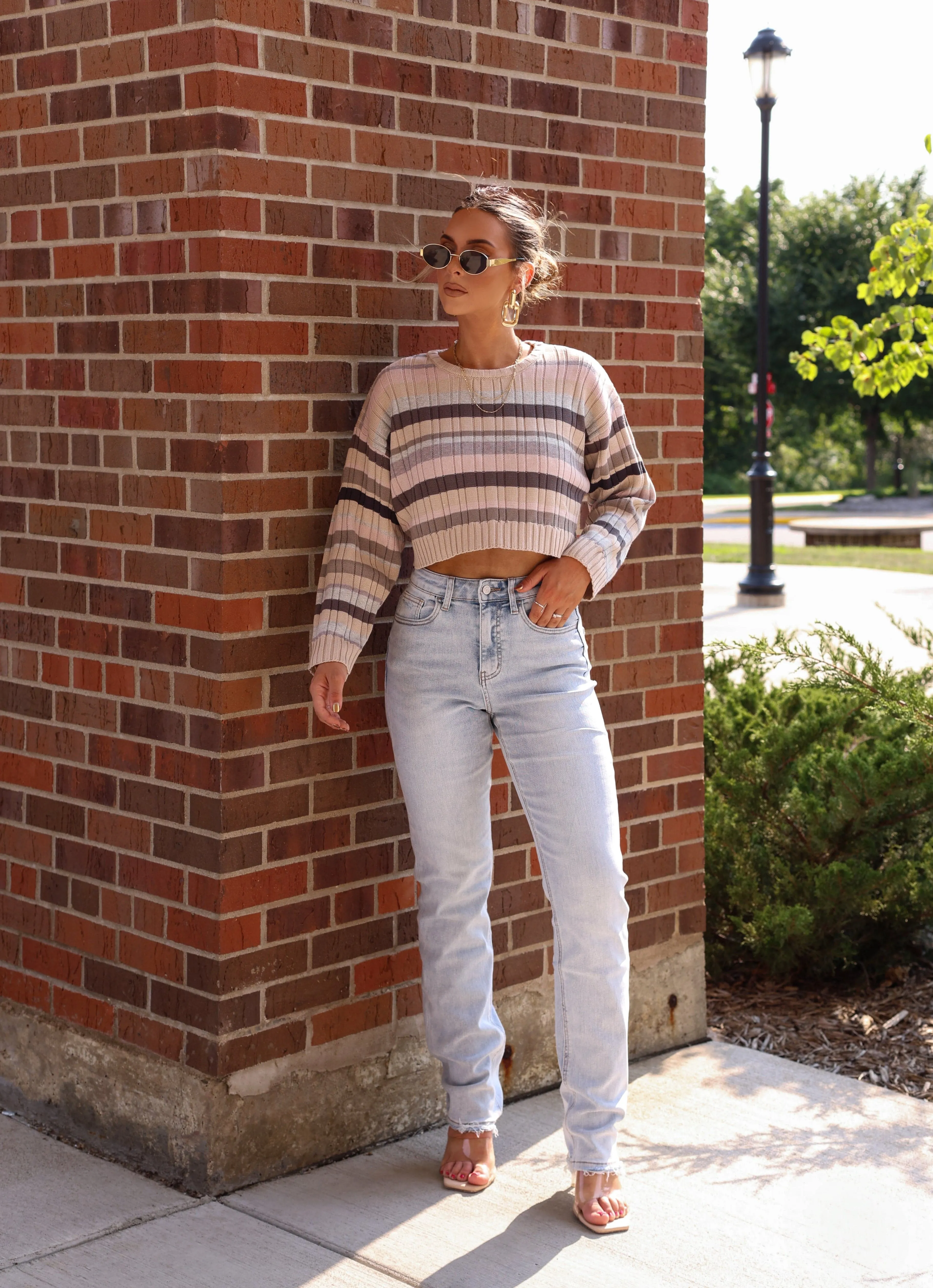 High Rise Stretch Straight Denim sold by LANE 201 product image thumbnail 4