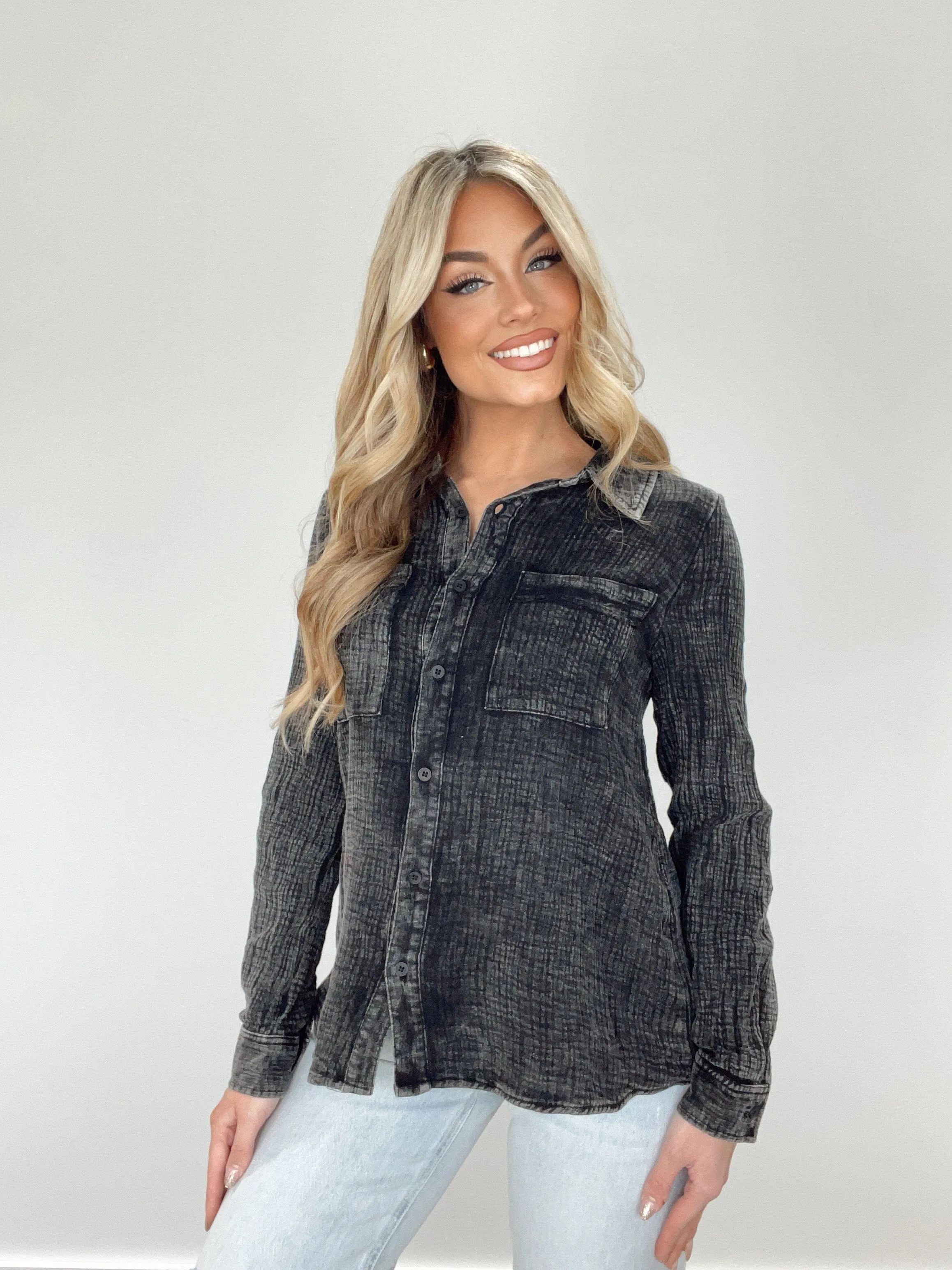 Mineral Wash Gauze Shirt sold by LANE 201 product image thumbnail 3