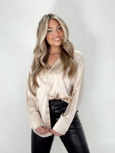 Luxe Living Satin Top sold by LANE 201