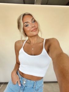 White Ribbed Tank sold by LANE 201