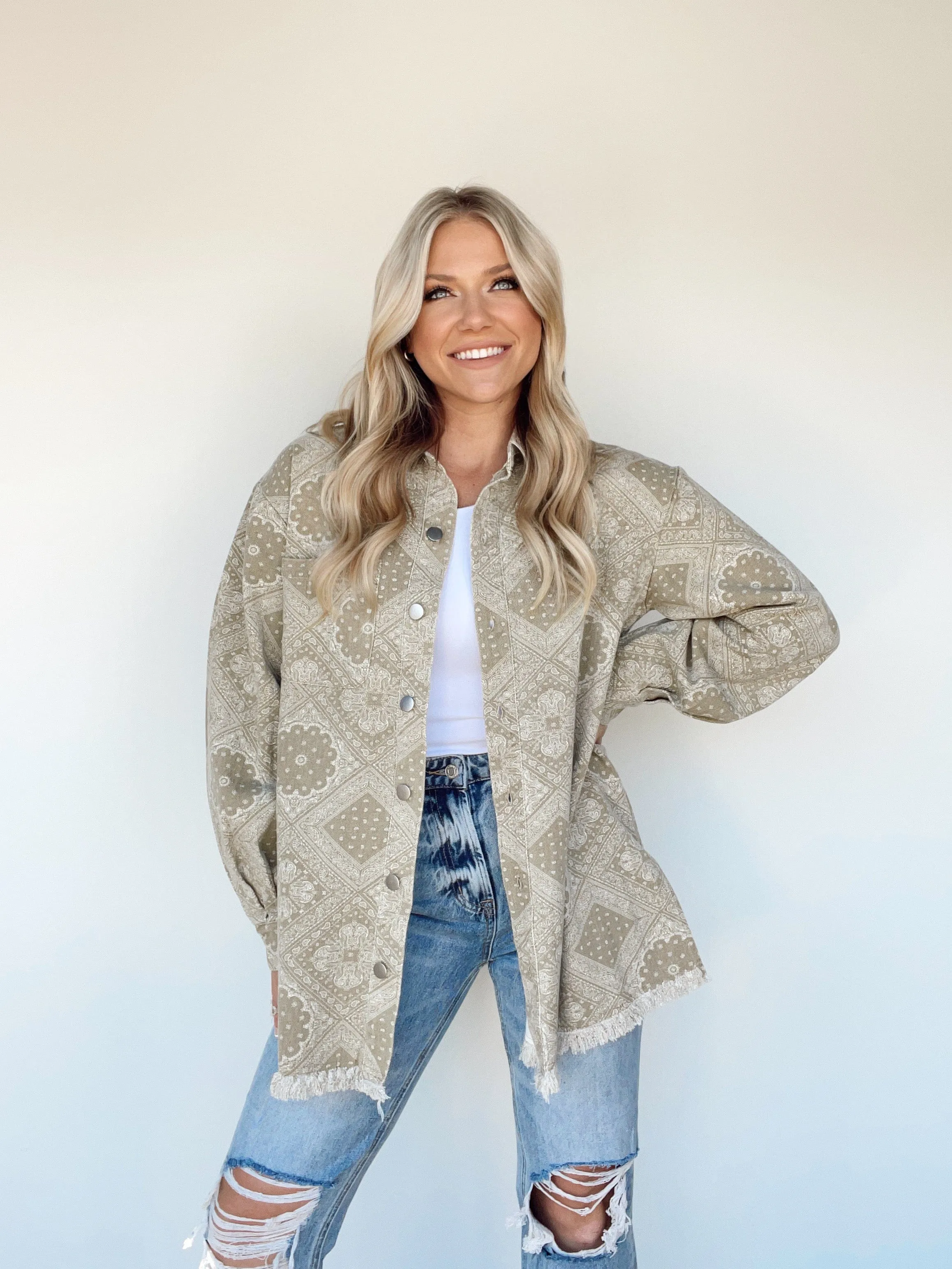 Paisley Twill Shacket sold by LANE 201