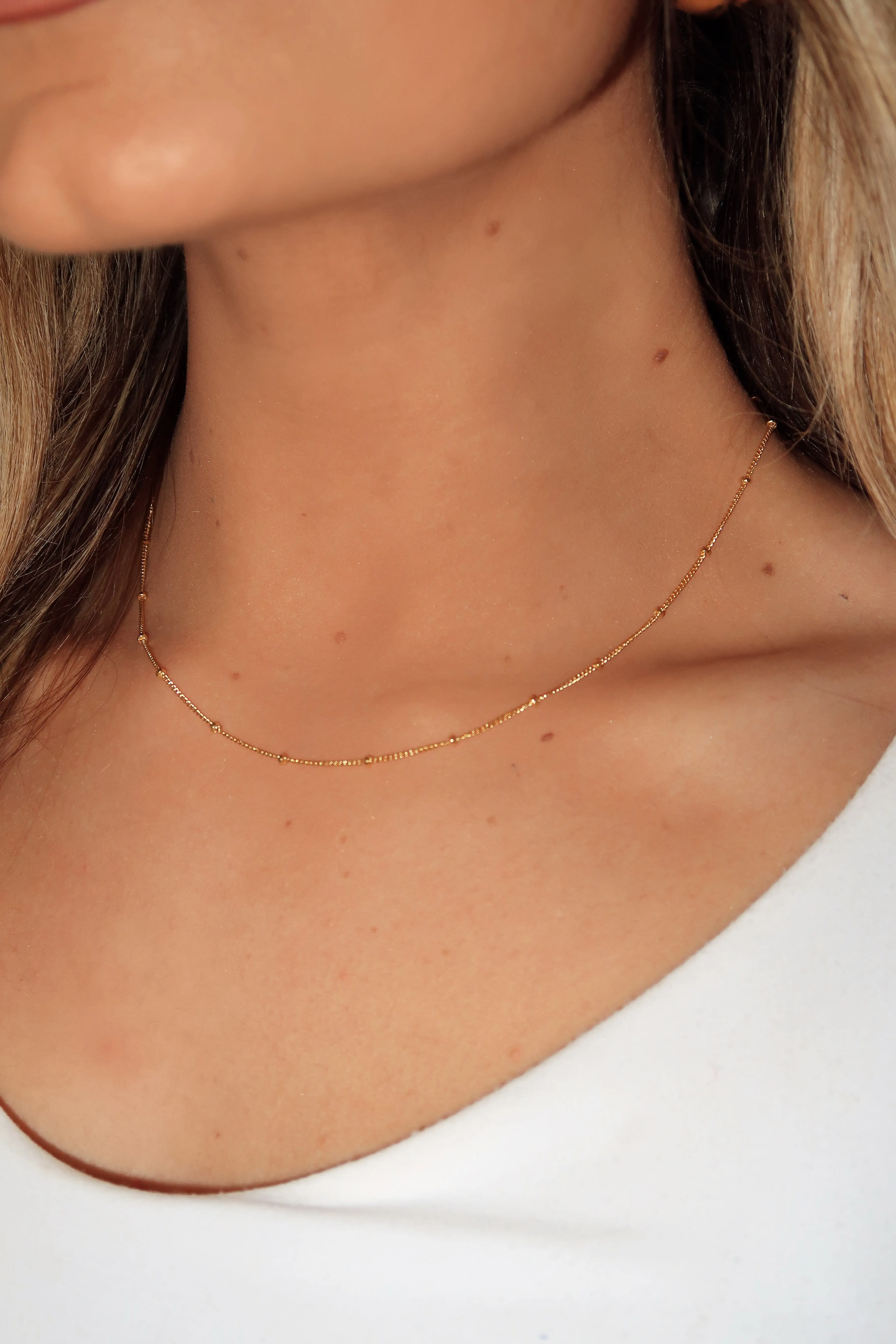 Gold Bead Dainty Necklace sold by LANE 201 product image thumbnail 5