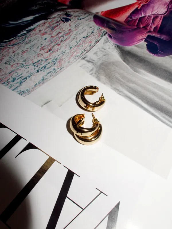 Gold Layered Beveled Earrings sold by LANE 201