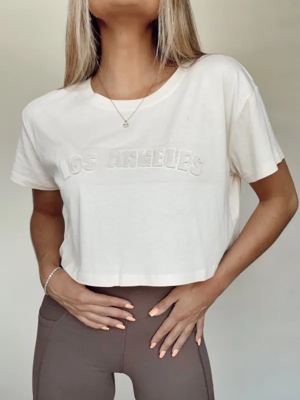 Los Angeles Cropped Graphic Tee sold by LANE 201
