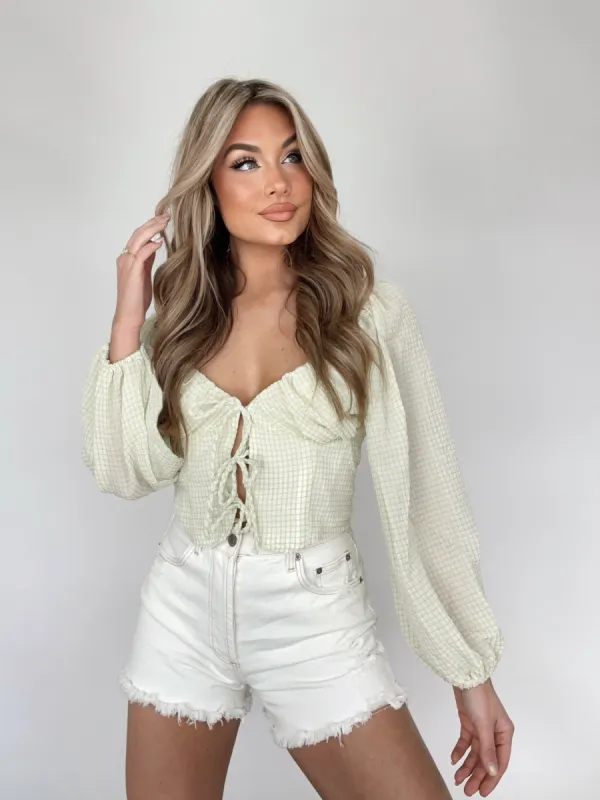 Sweet Sippin Tie Top sold by LANE 201