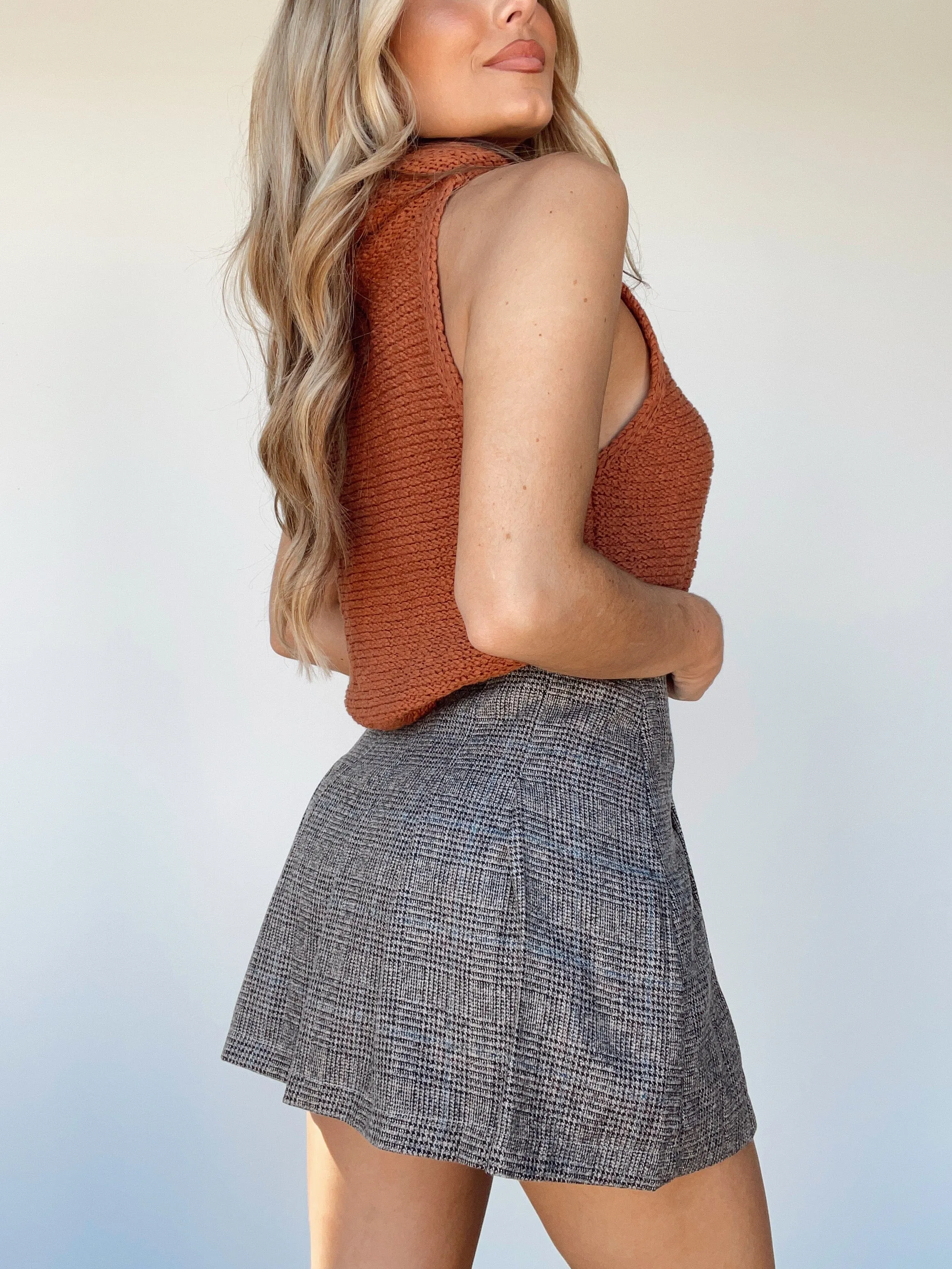 Checkered Pleated Skirt sold by LANE 201 product image thumbnail 4