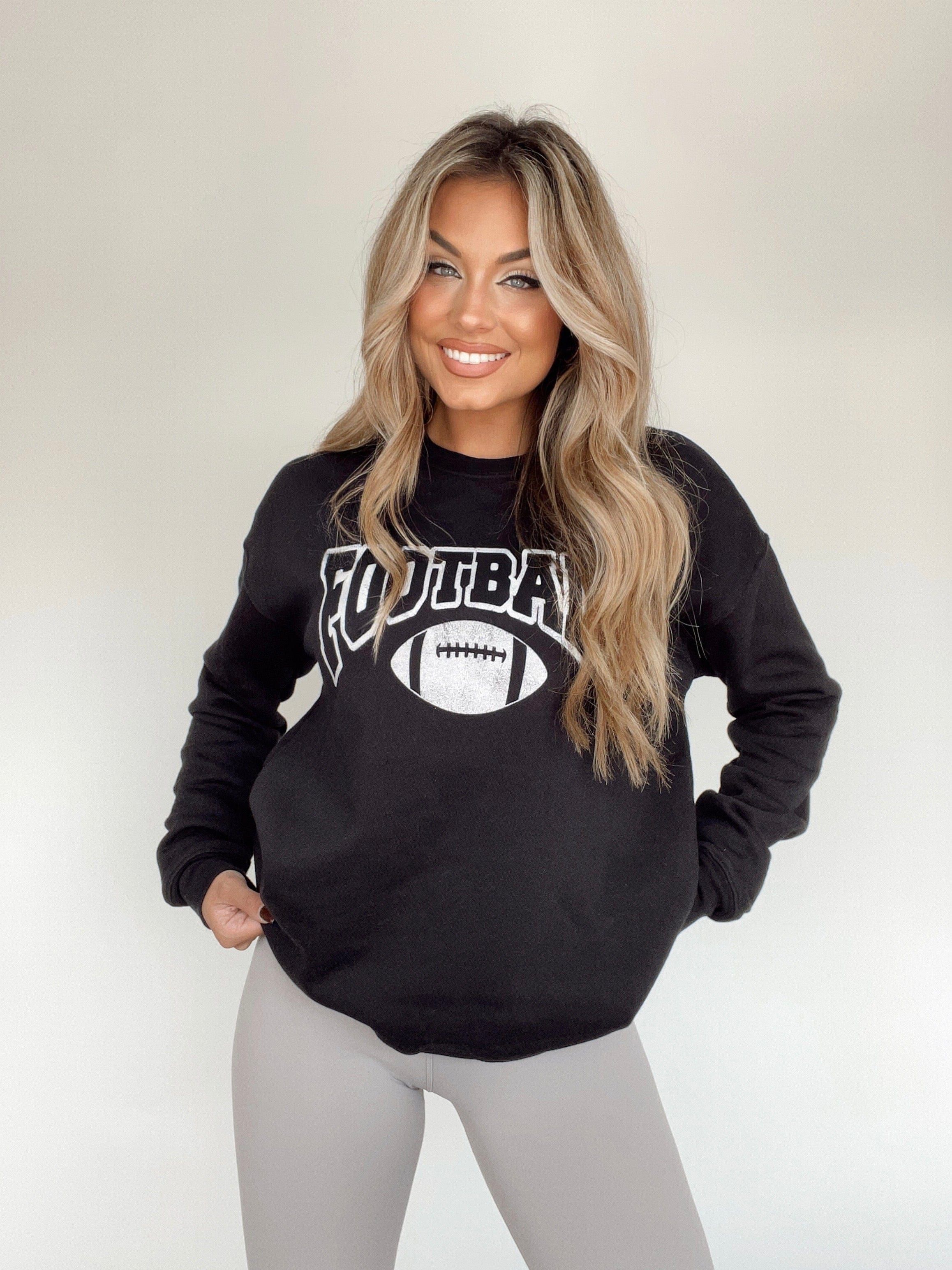 Black Football Crewneck sold by LANE 201 product image thumbnail 3