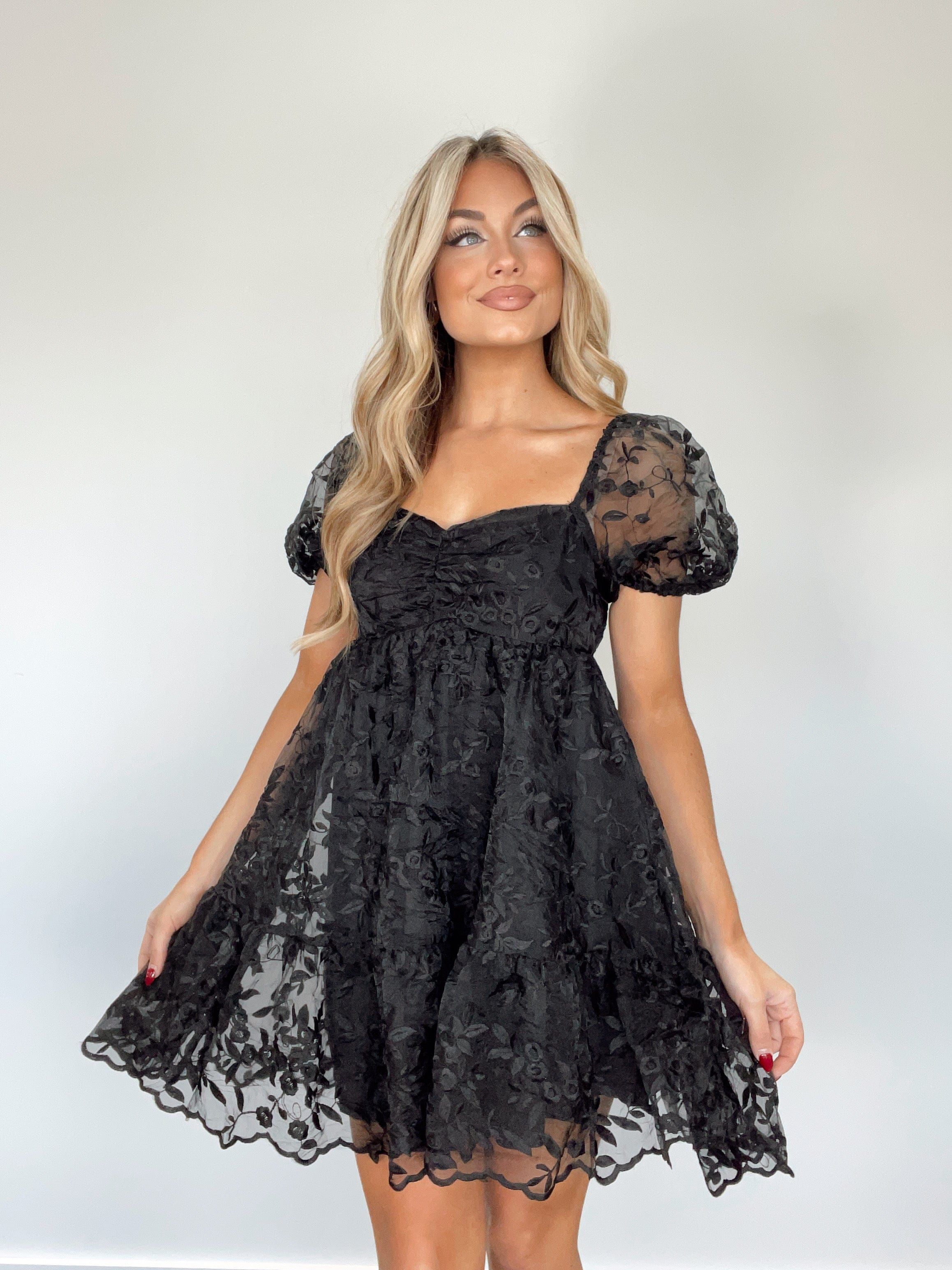 Black Lace Babydoll Dress sold by LANE 201 product image thumbnail 3