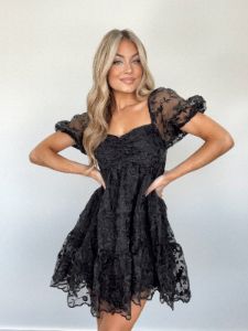 Black Lace Babydoll Dress sold by LANE 201