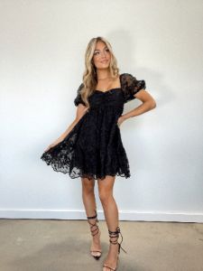 Black Lace Babydoll Dress sold by LANE 201