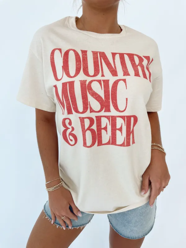Country Music And Beer Tee sold by LANE 201
