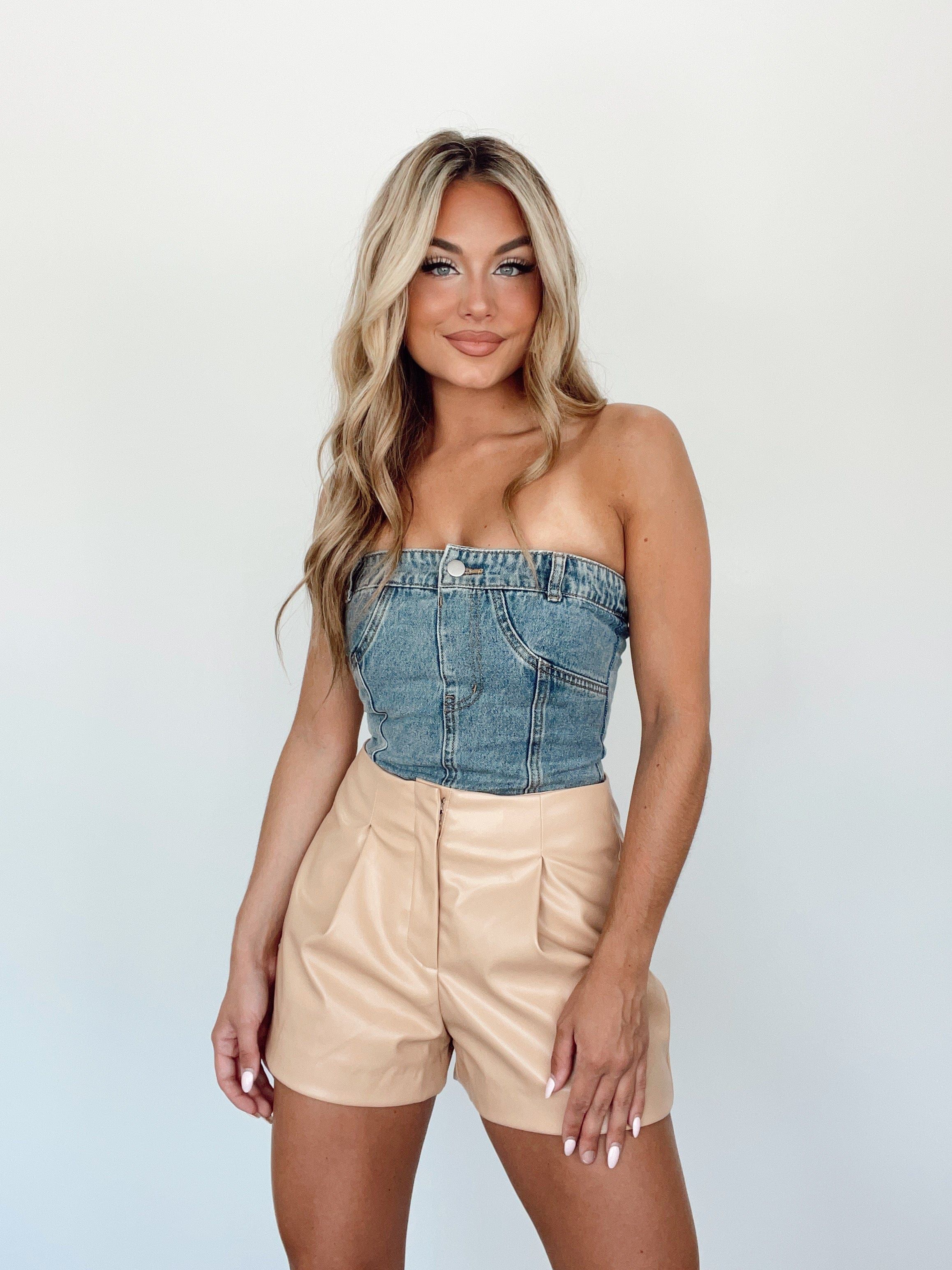 Denim Corset Top sold by LANE 201 product image thumbnail 5