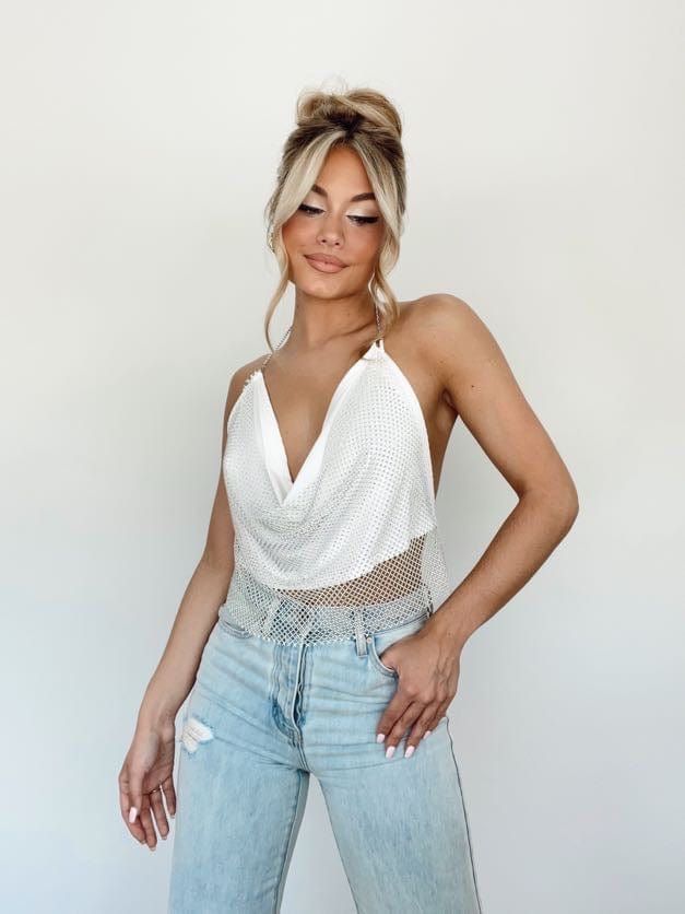 Sequin Net Halter Top sold by LANE 201 product image thumbnail 2