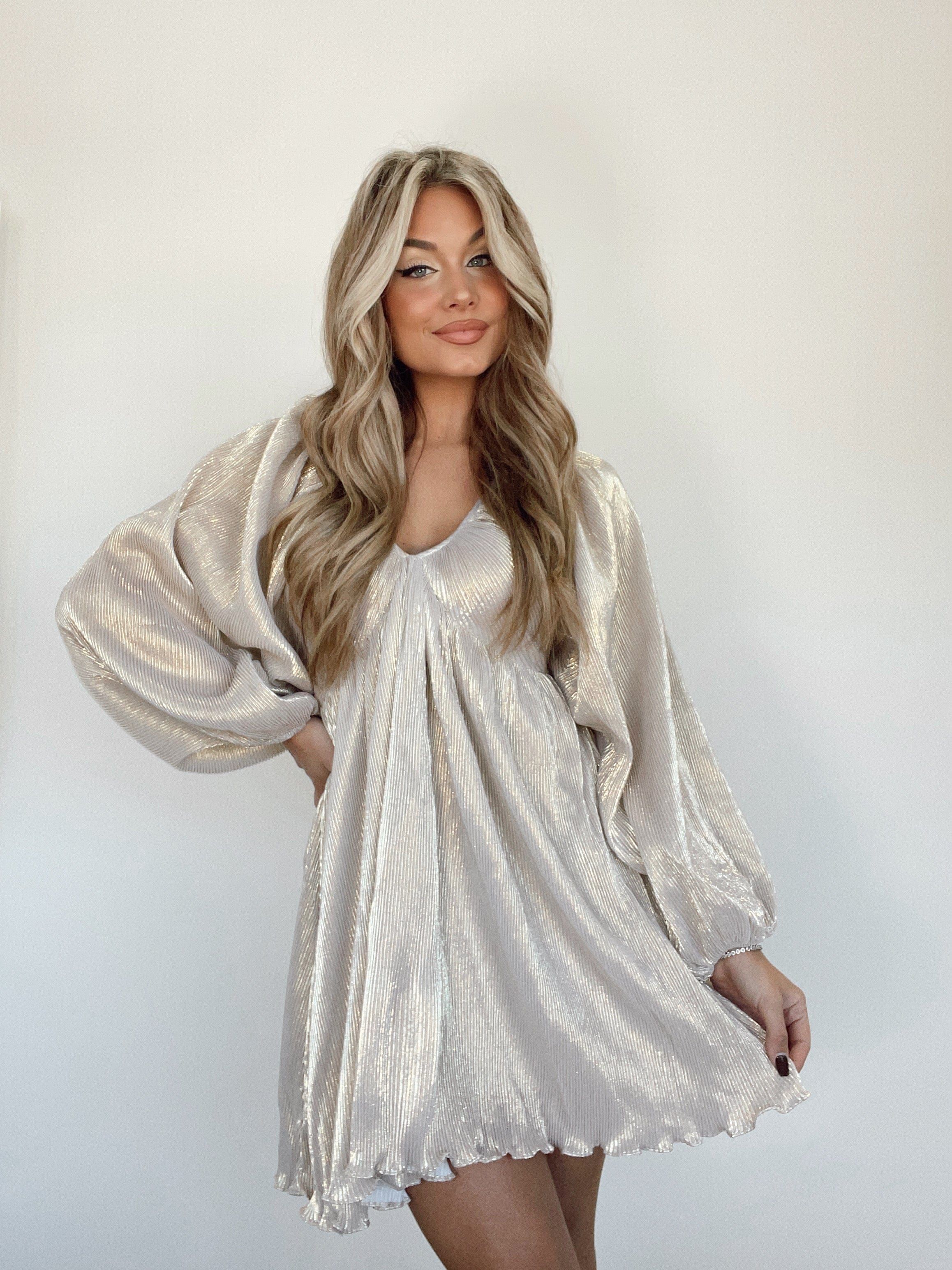 Gold Metallic Feel The Romance Dress sold by LANE 201 product image thumbnail 3