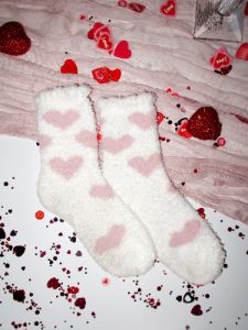 Fuzzy Heart Socks sold by LANE 201