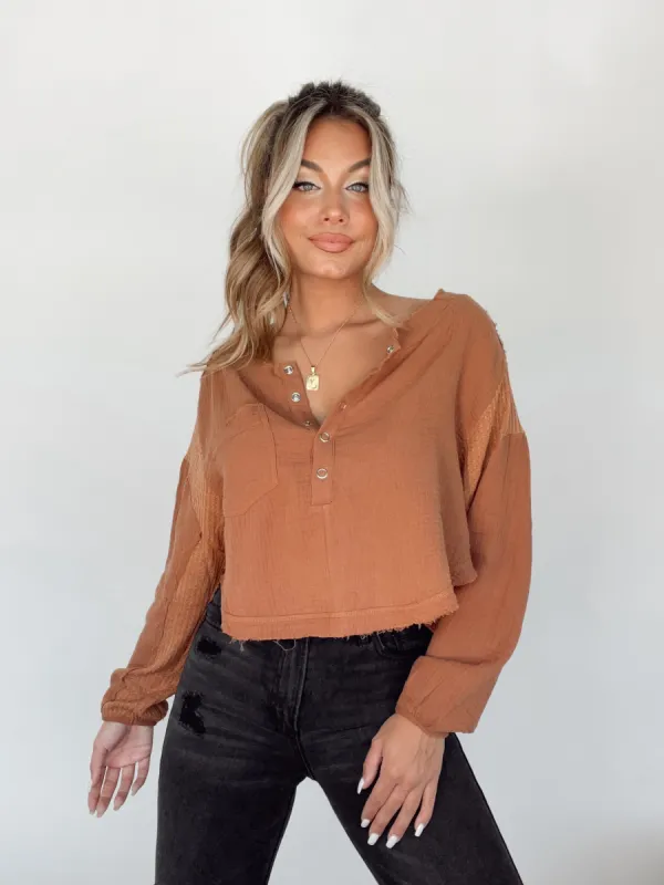 Rust No Work All Play Top sold by LANE 201