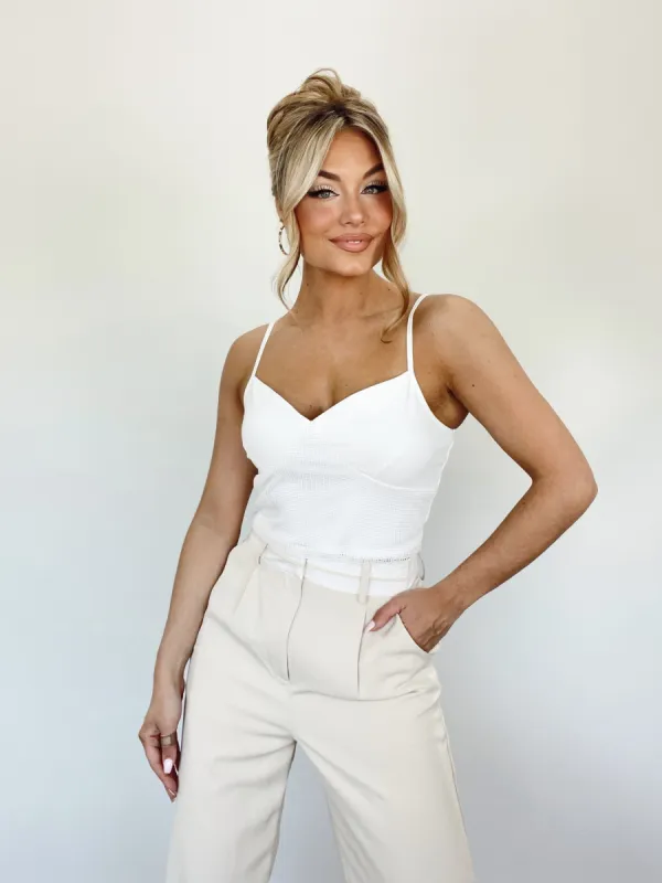 Netted White Tank sold by LANE 201