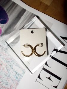 Gold Croissant Hoops sold by LANE 201