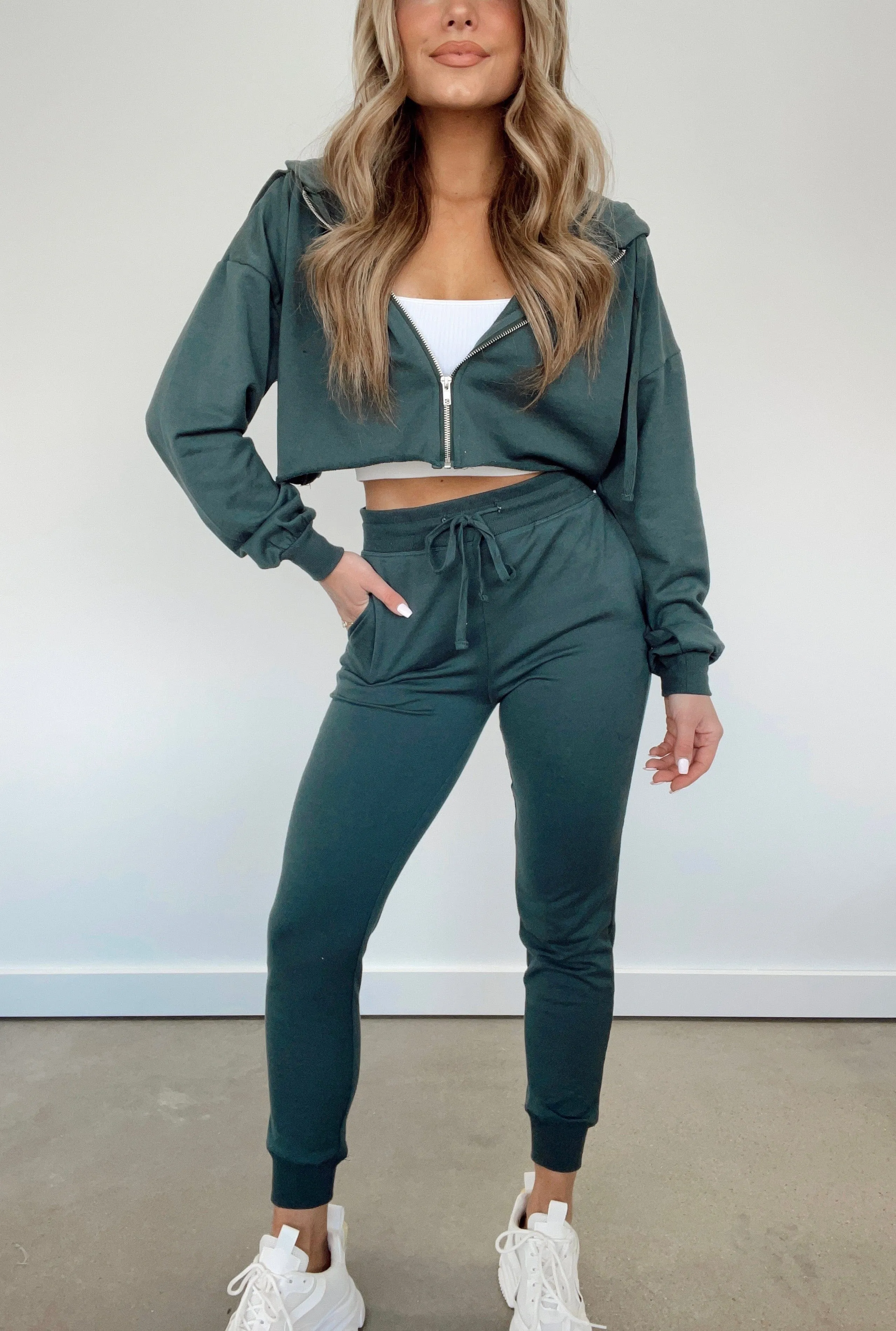 Dark Teal Fit For It Joggers sold by LANE 201