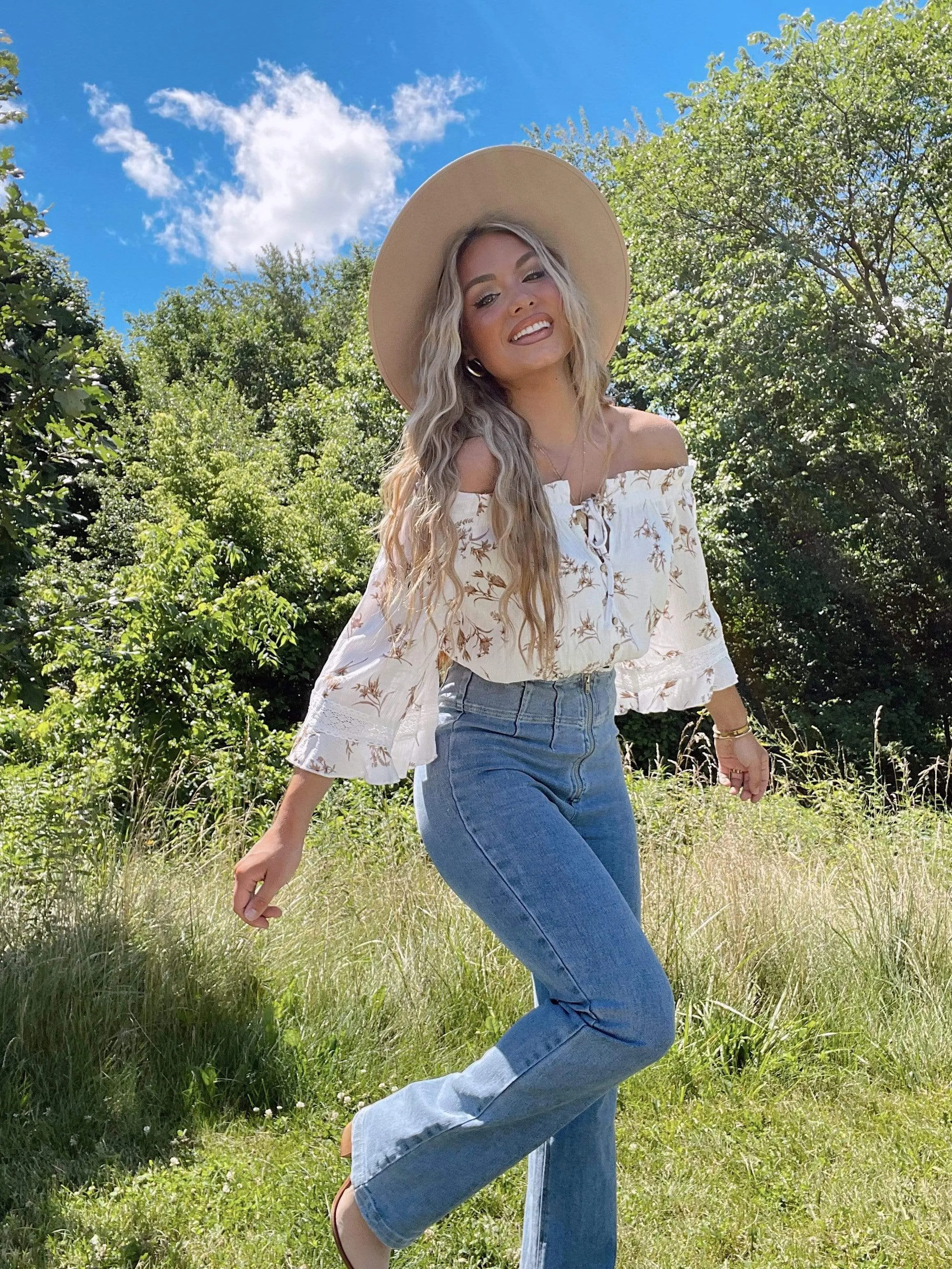 Ivory Sun Kissed Floral Top sold by LANE 201 product image thumbnail 2