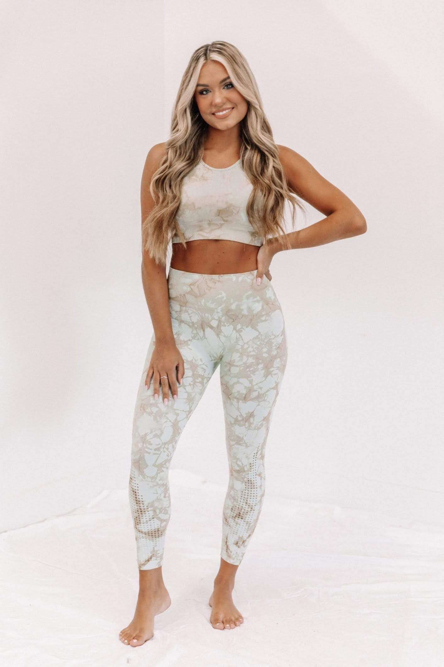 Green Tie Dye Leggings sold by LANE 201