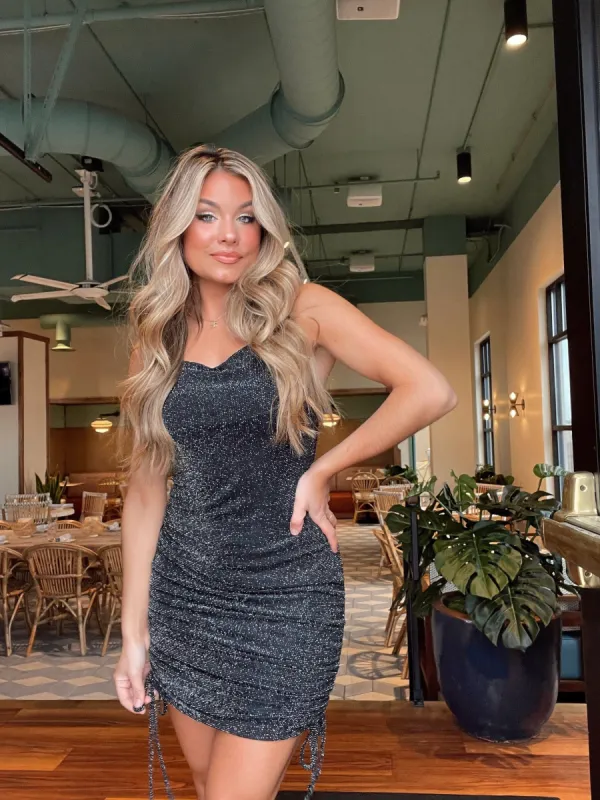 Black Cocktail Party Mini Dress sold by LANE 201