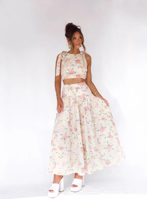 Lush Garden Midi Skirt made by LANE 201