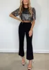 Black Rhinestone Fringe Pants sold by LANE 201
