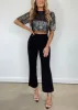 Black Rhinestone Fringe Pants sold by LANE 201