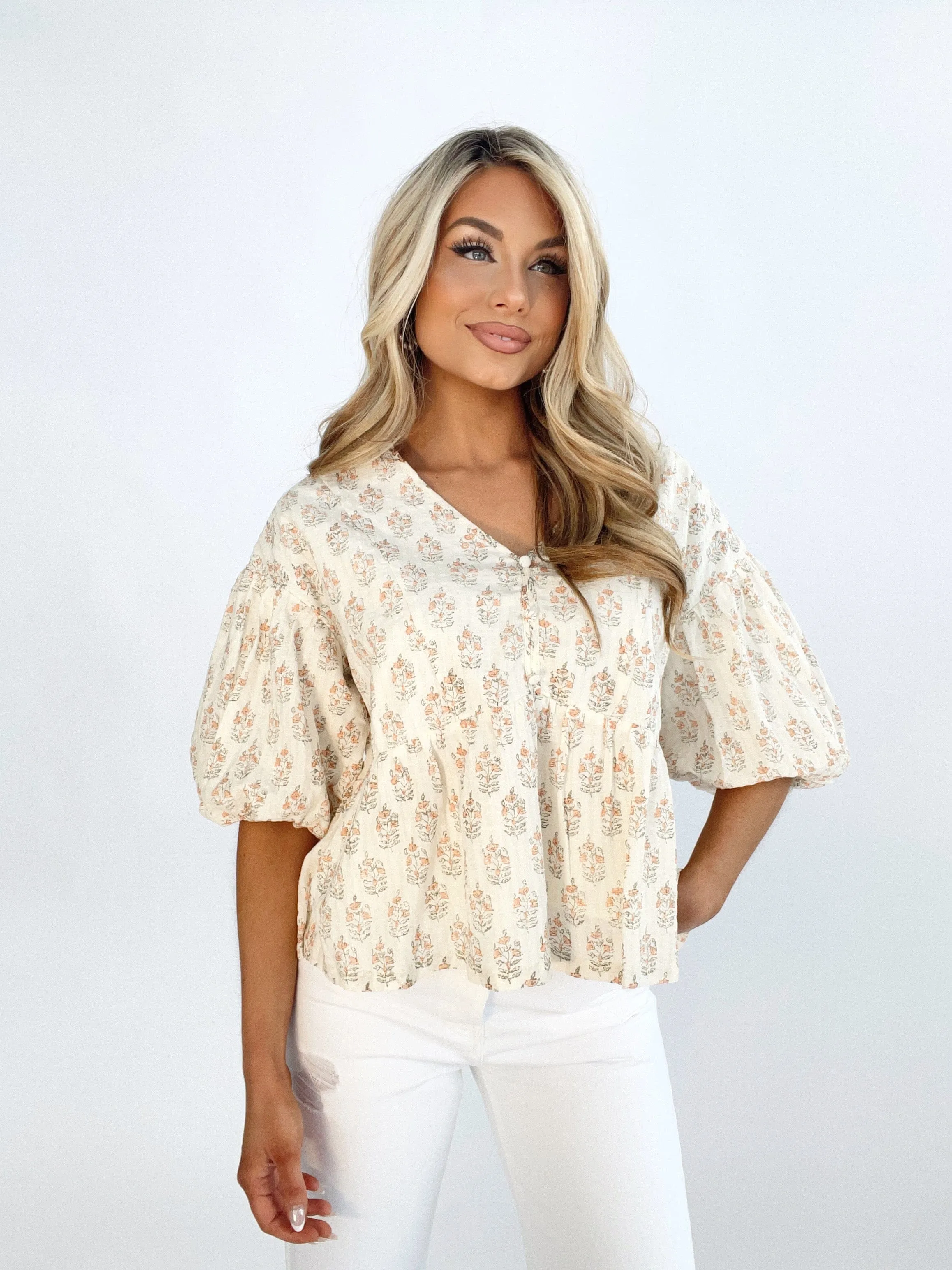 Sweet Pea Floral Top sold by LANE 201