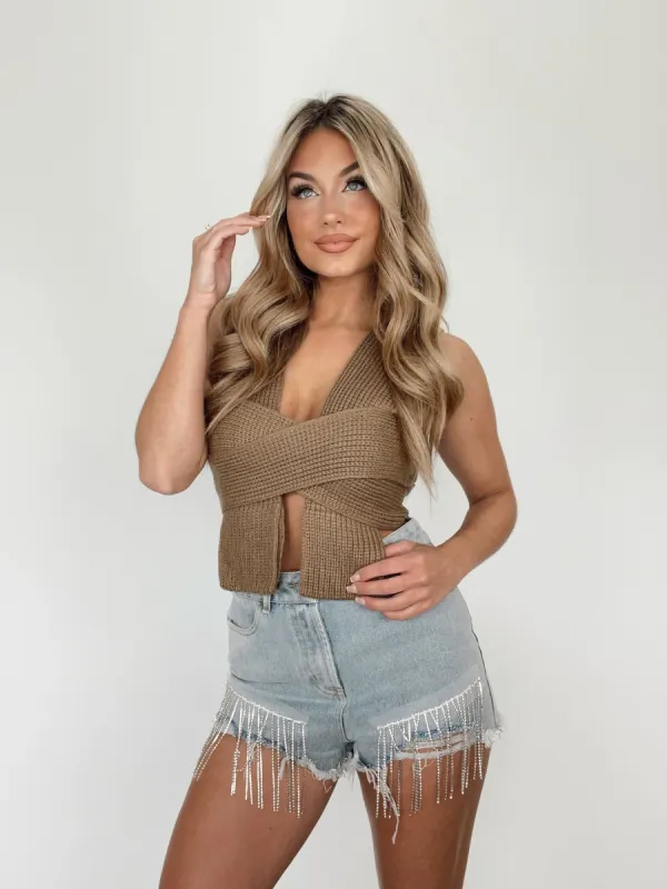 Maren Wrap Top sold by LANE 201