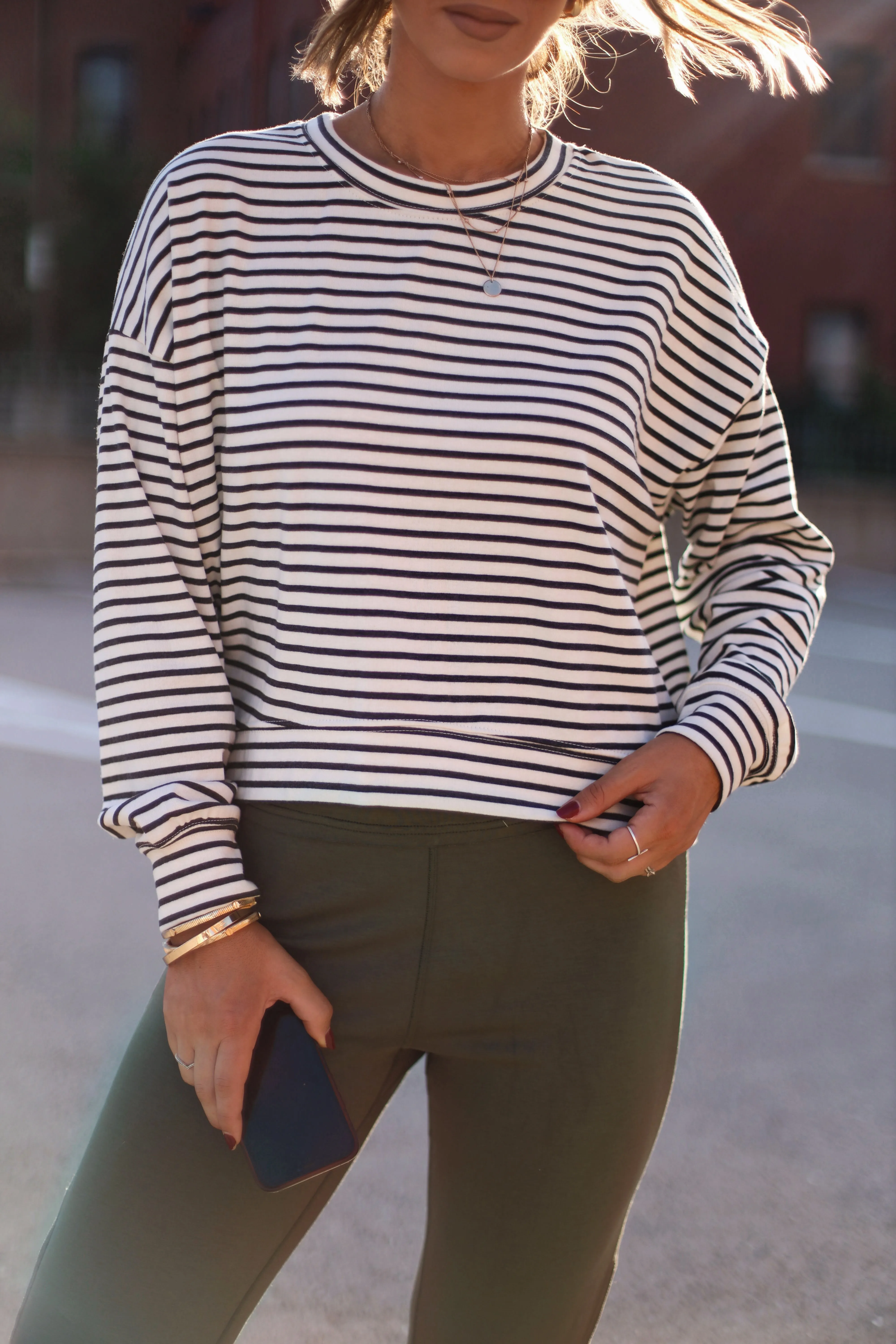 Another Coffee Striped Top sold by LANE 201 product image thumbnail 3