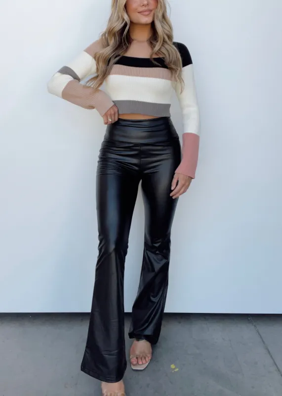 Leather Flare Legging sold by LANE 201