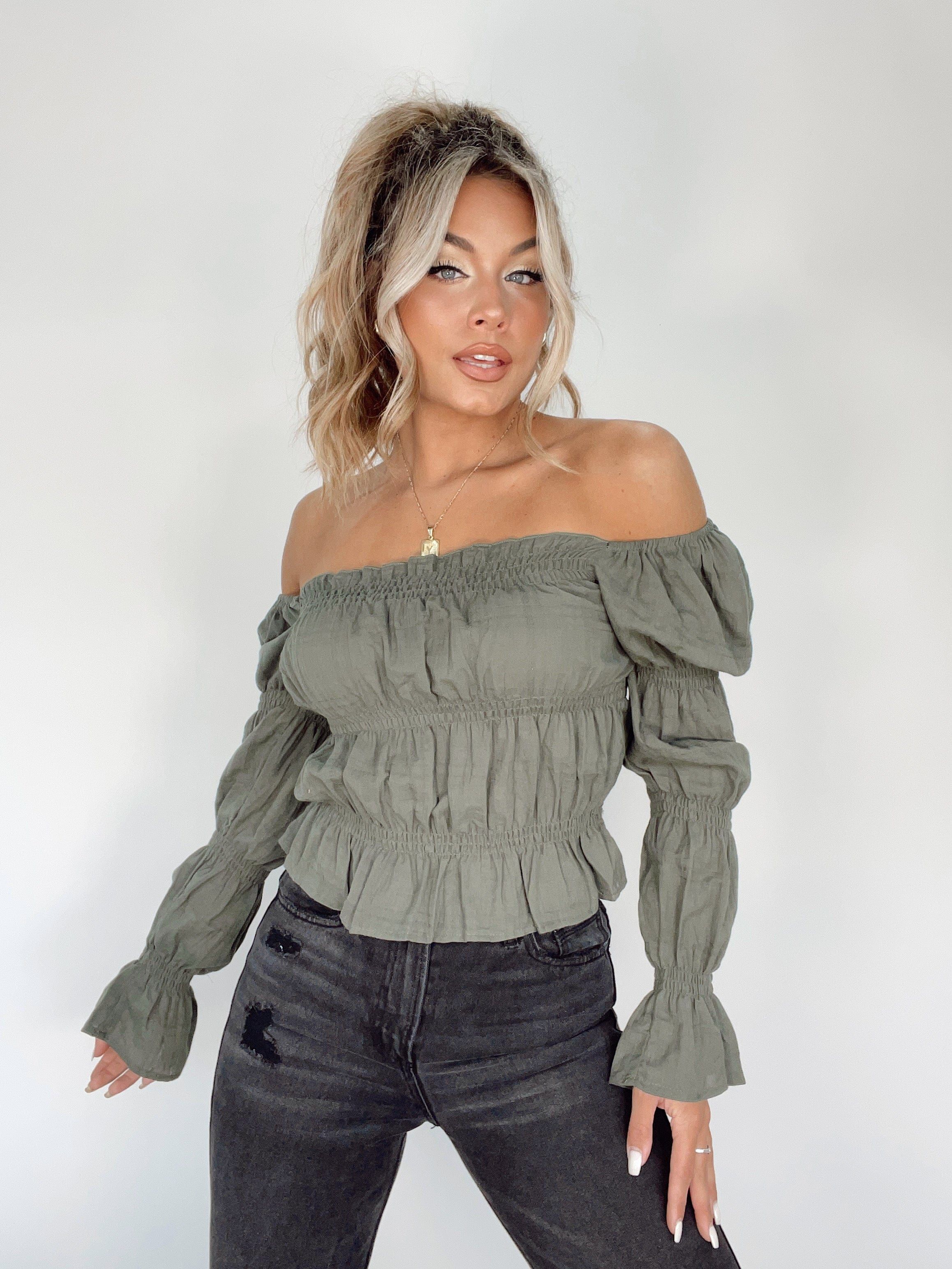 Olive Stuck On You Top sold by LANE 201 product image thumbnail 4