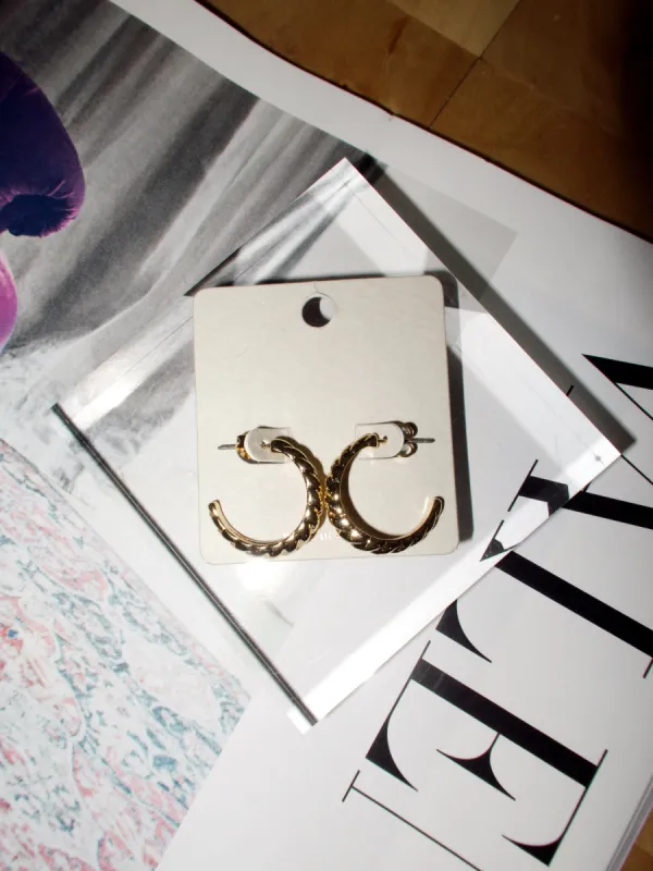 Gold Croissant Hoops sold by LANE 201
