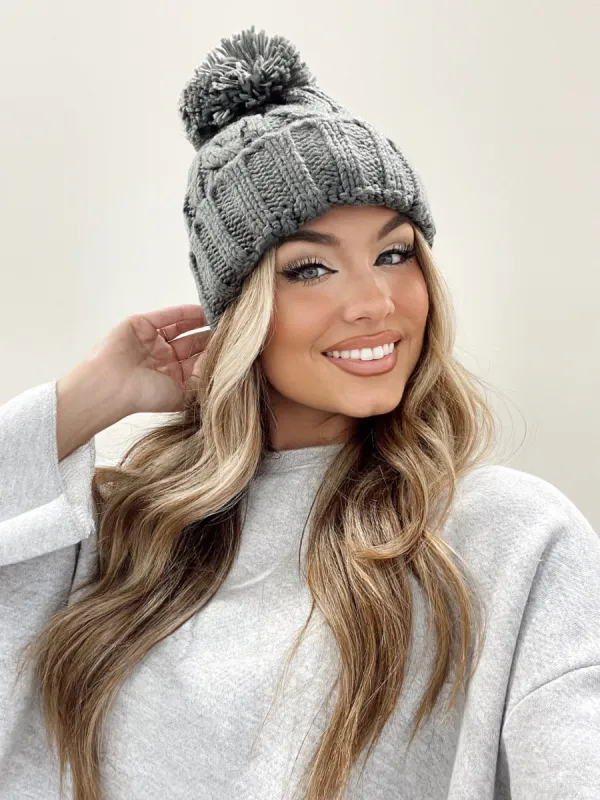 Grey Ski Trip Beanie sold by LANE 201