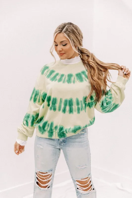 Pistachio Tie Dye Sweatshirt sold by LANE 201