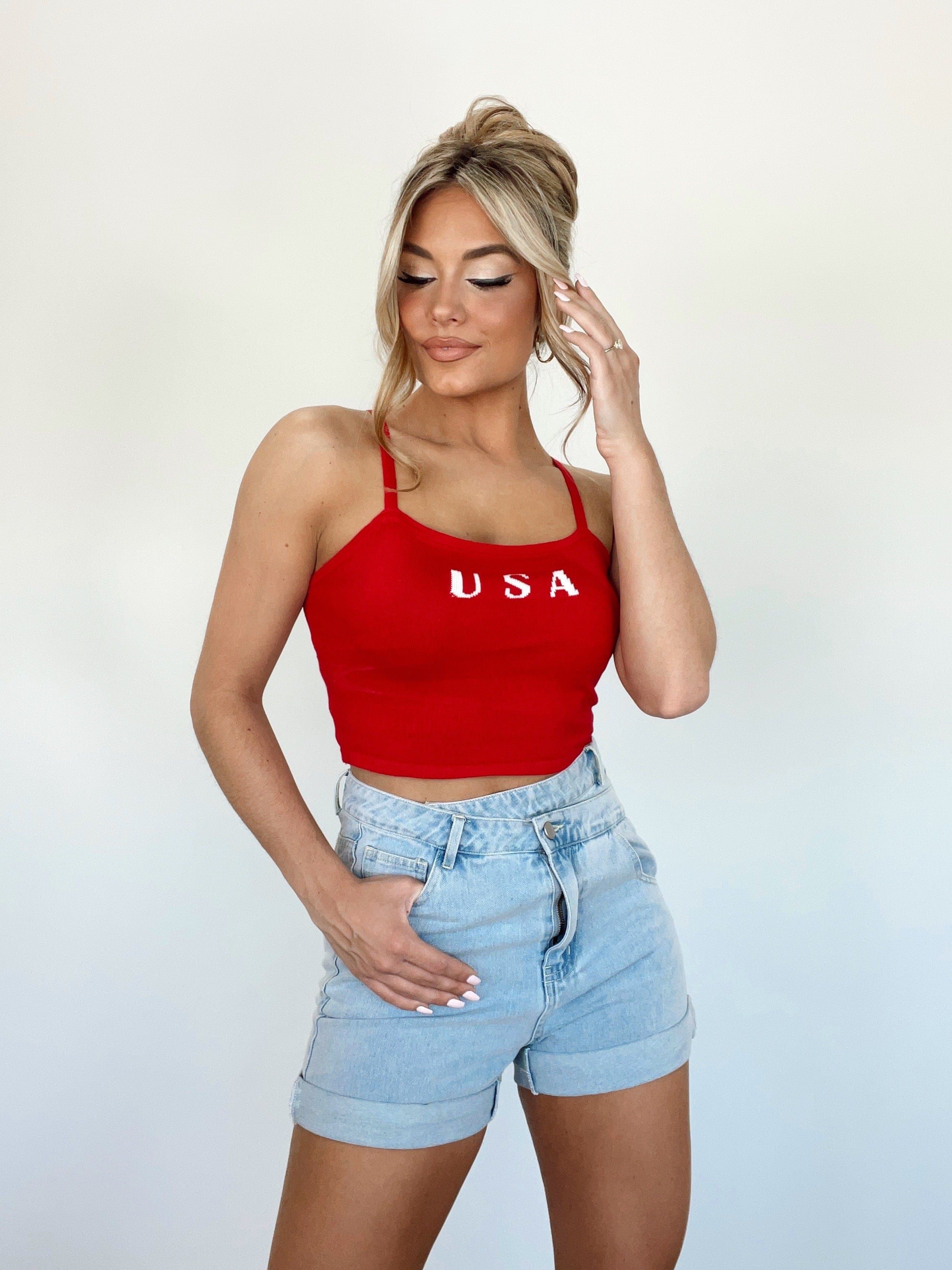 Red USA Tank sold by LANE 201 product image thumbnail 2