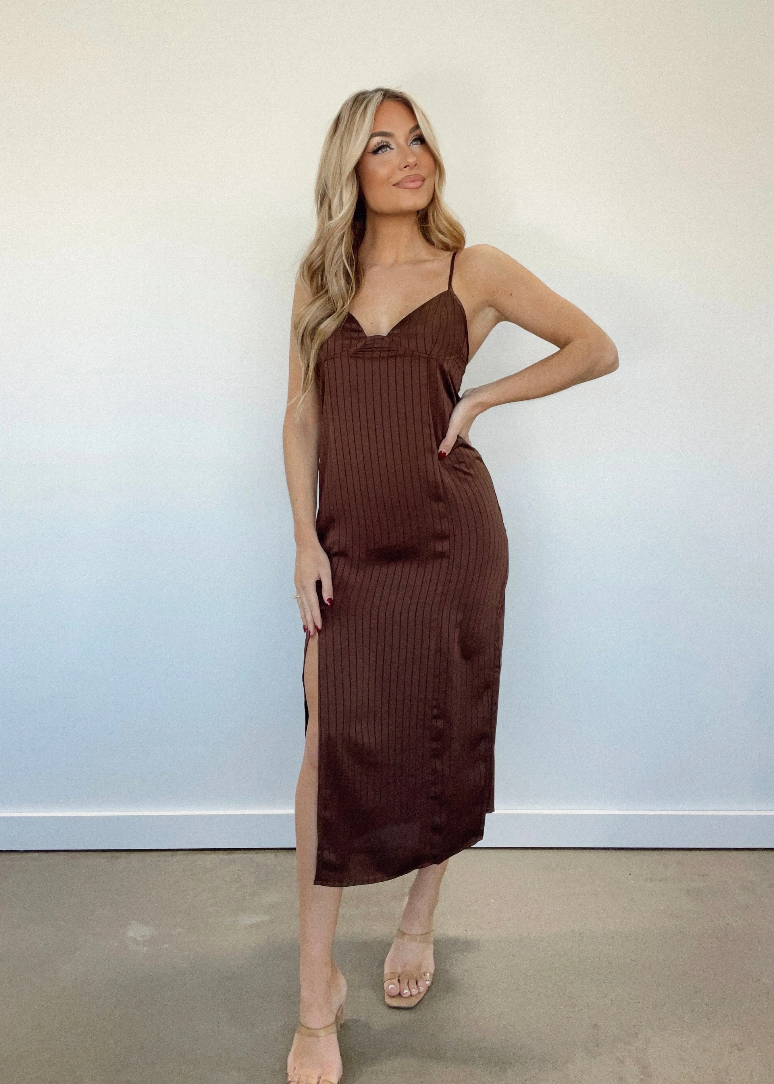 Pinstripe Midi Dress sold by LANE 201 product image thumbnail 3