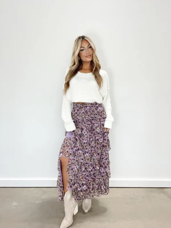 Lavender Fields Maxi Skirt sold by LANE 201