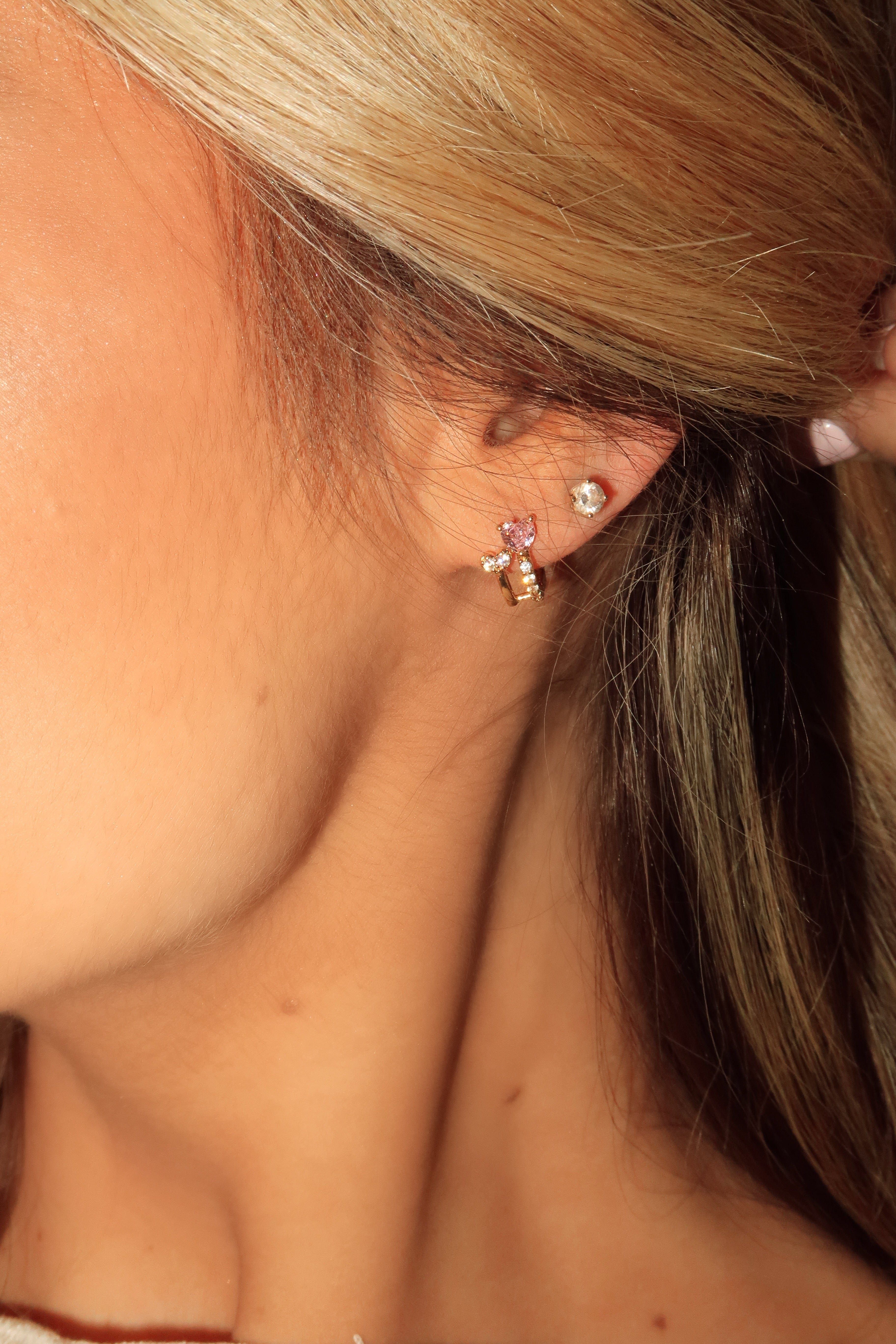 Pink Heart Hoop Earring sold by LANE 201