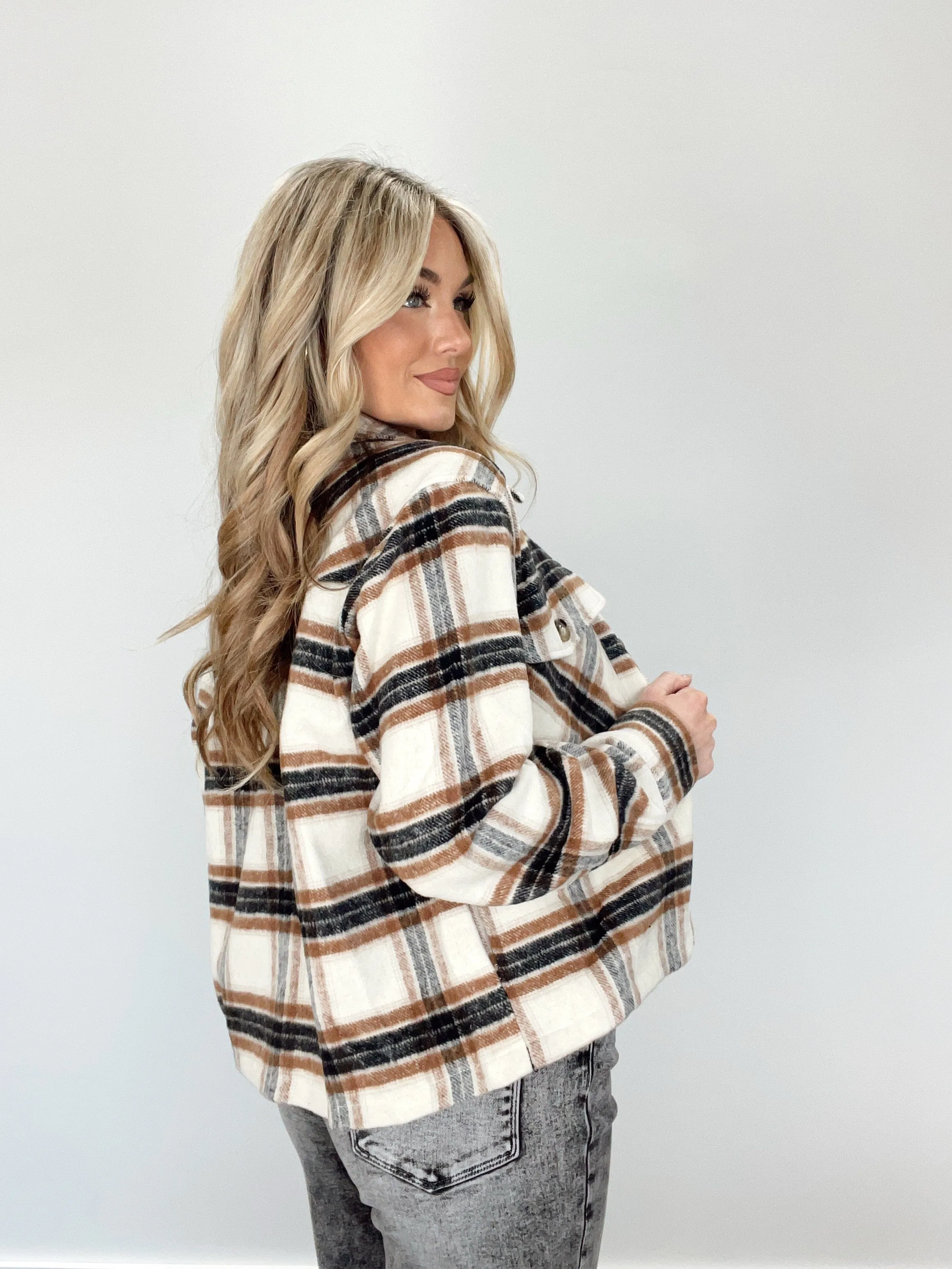 Hard To Leave Plaid Shacket sold by LANE 201 product image thumbnail 2