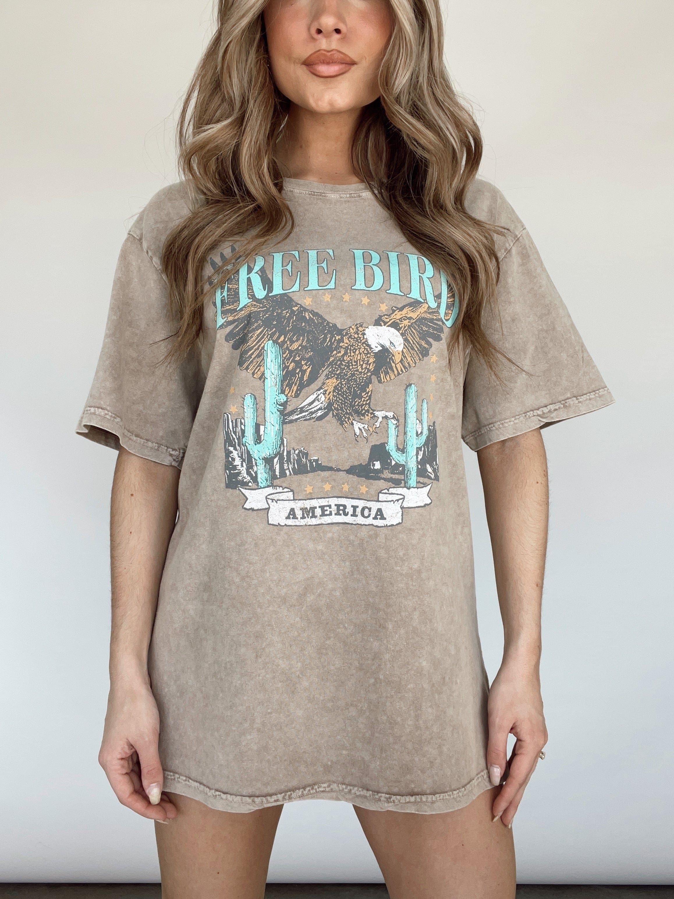 Mocha Free Bird Graphic Tee sold by LANE 201 product image thumbnail 3