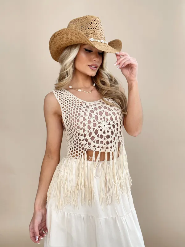 Boho Beats Crochet Top sold by LANE 201