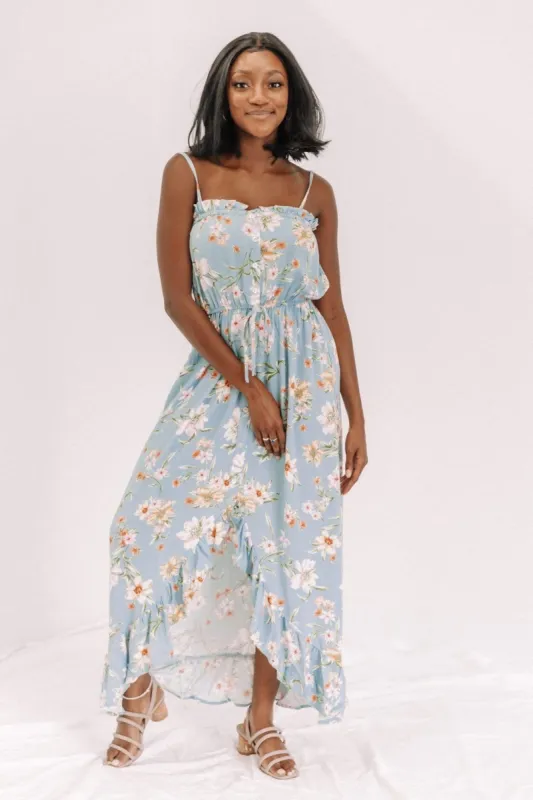 Blue Make My Heart Go Bloom Dress sold by LANE 201