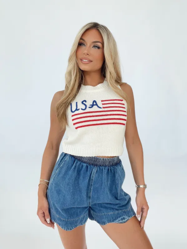 USA Knit Tank Top sold by LANE 201