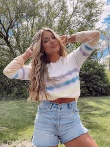 White Multi Tie Dye Sweater sold by LANE 201
