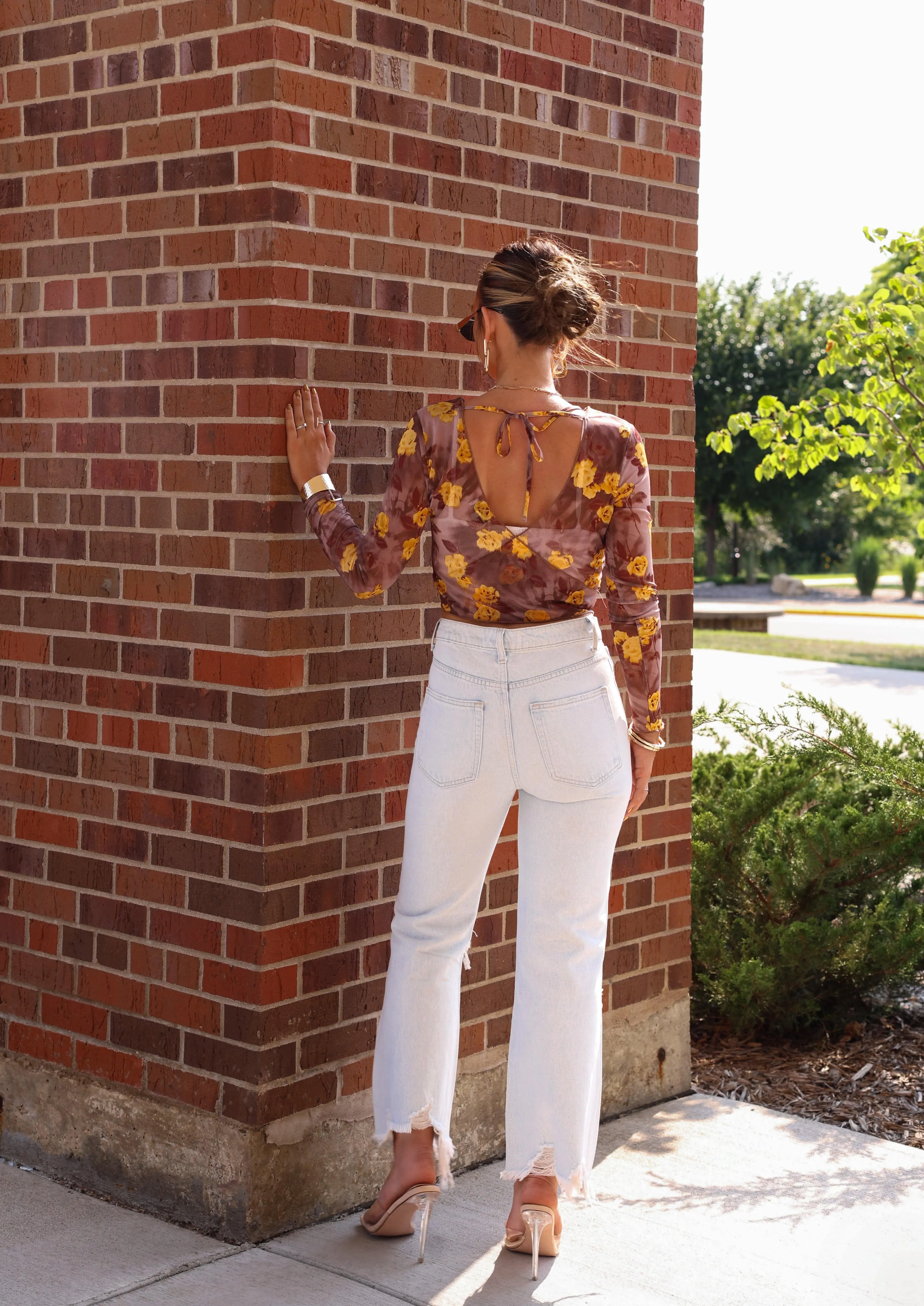 Light Wash Crop Flare Denim sold by LANE 201 product image thumbnail 2