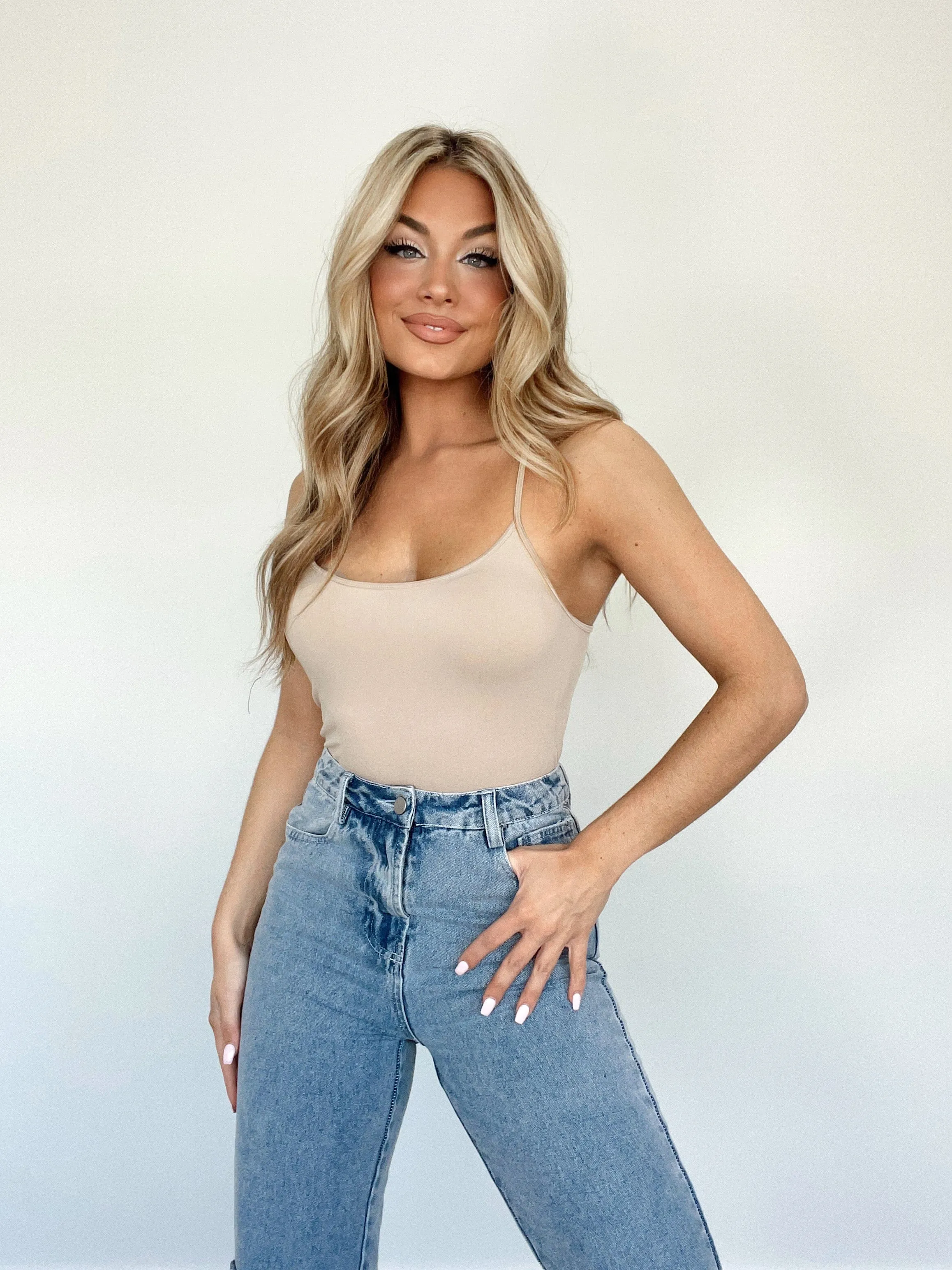 Light Taupe Seamless Cami sold by LANE 201 product image thumbnail 3