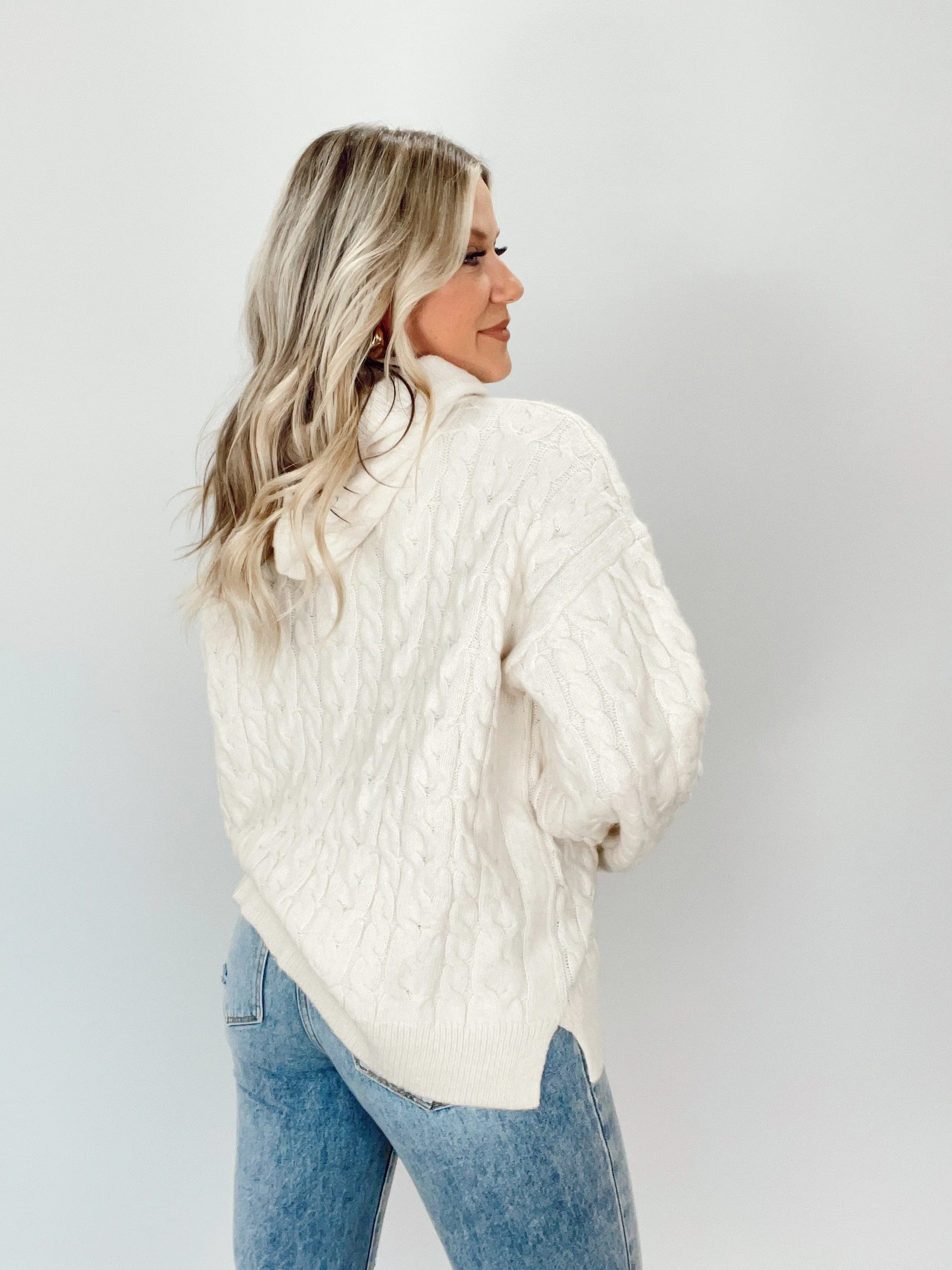 Log Cabin Cable Knit Sweater sold by LANE 201 product image thumbnail 2